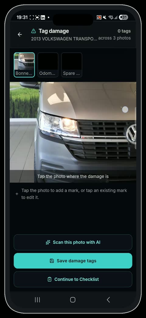 TruInspect damage tagger interface